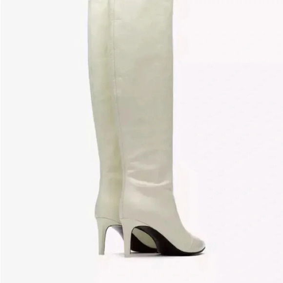 RAG & BONE BEHA KNEE HIGH WHITE CRINKLE 7 - Picture 4 of 9
